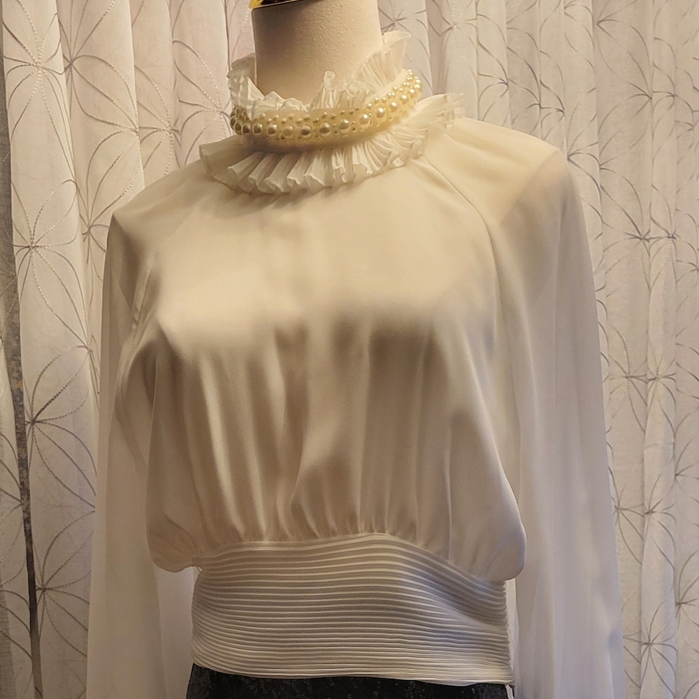 NWT ZARA Blouse, White, Medium